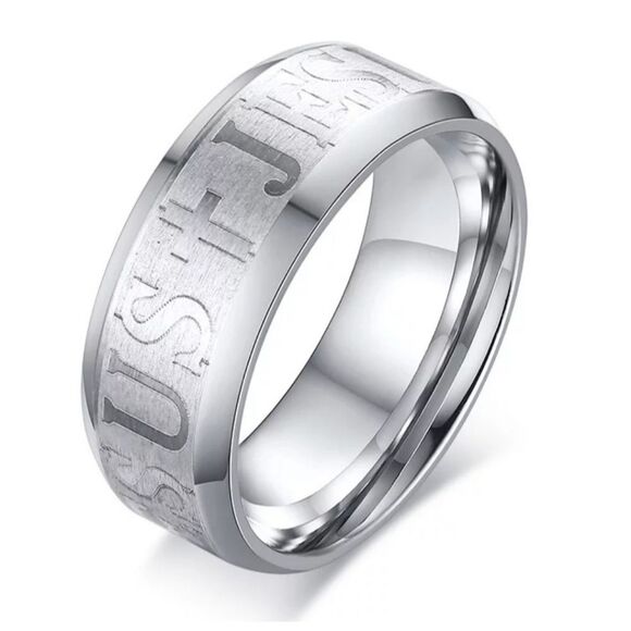 Faith Jesus Cross Stainless Steel Ring sz 10 NEW! - Picture 2 of 7